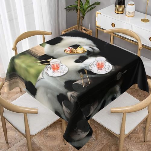 POEZJZW Quadratische Tischdecke mit niedlichem Panda-Motiv, für Esstische im Innen- und Außenbereich, Esstische, Partys, Terrassen, 152,4 x 152,4 cm POEZJZW Quadratische Tischdecke mit niedlichem Panda-Motiv, für Esstische im Innen- und Außenbereich, Esstische, Partys, Terrassen, 152,4 x 152,4 cm von POEZJZW