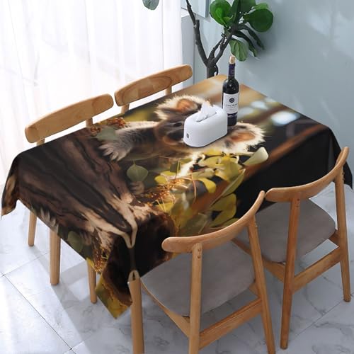 POEZJZW Rechteckige Tischdecke mit Koala-Pflanzenmuster, 137,2 x 183,9 cm, für Zuhause, Küche, Esszimmer, Partys, Terrassen von POEZJZW