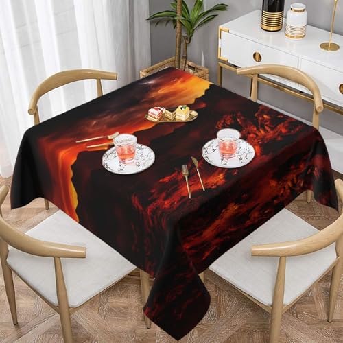 POEZJZW Roter Himmel bedruckte quadratische dekorative Tischdecke für den Innen- und Außenbereich, Esstische, Esstische, Partys, Terrassen, 152,4 x 152,4 cm POEZJZW Roter Himmel bedruckte quadratische dekorative Tischdecke für den Innen- und Außenbereich, Esstische, Esstische, Partys, Terrassen, 152,4 x 152,4 cm von POEZJZW
