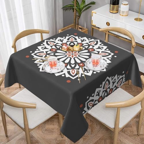 POEZJZW Rotierende Icons bedruckte quadratische dekorative Tischdecke für den Innen- und Außenbereich, Esstische, Esstische, Partys, Terrassen, 152,4 x 152,4 cm POEZJZW Rotierende Icons bedruckte quadratische dekorative Tischdecke für den Innen- und Außenbereich, Esstische, Esstische, Partys, Terrassen, 152,4 x 152,4 cm von POEZJZW