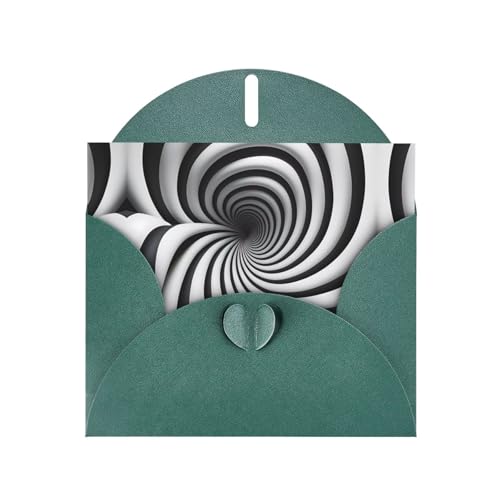 POEZJZW Spirale optische Täuschung, Geschenkpapier, mit dunkelgrünen Umschlägen, Dankeskarten, Hochzeit, Valentinstag, 10 Stück von POEZJZW