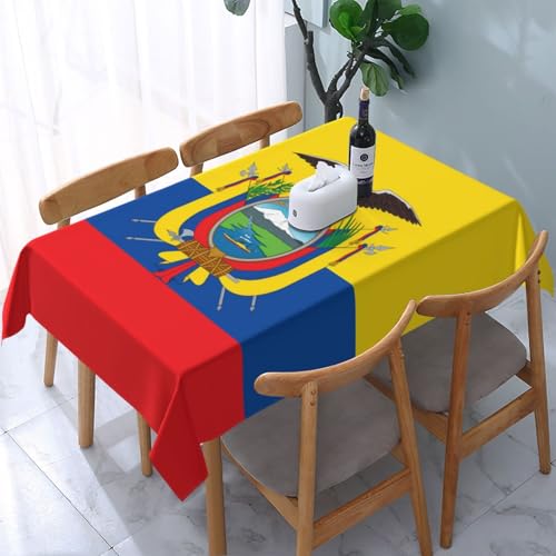 POEZJZW Tischdecke, Motiv: Flagge von Ecuador, 137,2 x 183,9 cm, rechteckige Tischdecke für Zuhause, Küche, Esszimmer, Partys, Terrassen POEZJZW Tischdecke, Motiv: Flagge von Ecuador, 137,2 x 183,9 cm, rechteckige Tischdecke für Zuhause, Küche, Esszimmer, Partys, Terrassen von POEZJZW