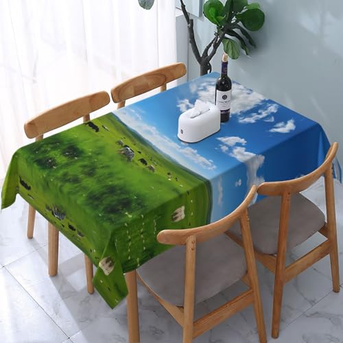 POEZJZW Tischdecke, Motiv: Milchkuh, rechteckig, 137,2 x 183,9 cm, für Zuhause, Küche, Esszimmer, Partys, Terrassen POEZJZW Tischdecke, Motiv: Milchkuh, rechteckig, 137,2 x 183,9 cm, für Zuhause, Küche, Esszimmer, Partys, Terrassen von POEZJZW