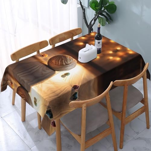 POEZJZW Tischdecke aus Strickwolle, gemustert, rechteckig, für Zuhause, Küche, Esszimmer, Partys, Terrassen, 137,2 x 183,9 cm von POEZJZW