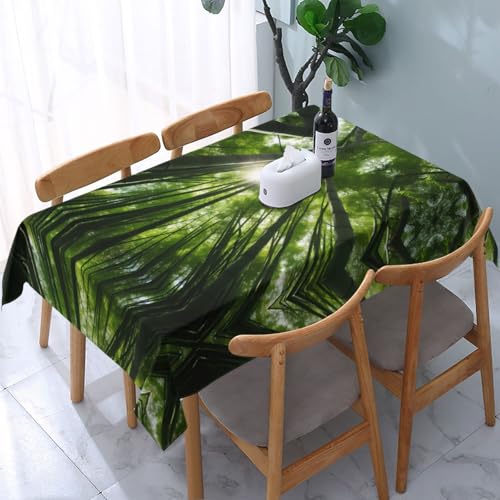 POEZJZW Tischdecke mit Bambus-Wald-Muster, rechteckig, für Zuhause, Küche, Esszimmer, Partys, Terrassen, 137,2 x 183,9 cm POEZJZW Tischdecke mit Bambus-Wald-Muster, rechteckig, für Zuhause, Küche, Esszimmer, Partys, Terrassen, 137,2 x 183,9 cm von POEZJZW
