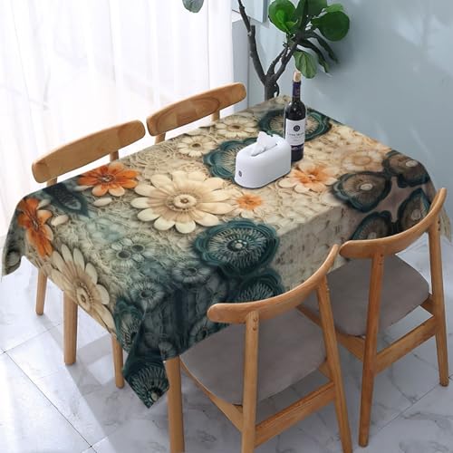 POEZJZW Tischdecke mit Blumenmotiv, rechteckig, für Zuhause, Küche, Esszimmer, Partys, Terrassen, 137,2 x 183,9 cm POEZJZW Tischdecke mit Blumenmotiv, rechteckig, für Zuhause, Küche, Esszimmer, Partys, Terrassen, 137,2 x 183,9 cm von POEZJZW