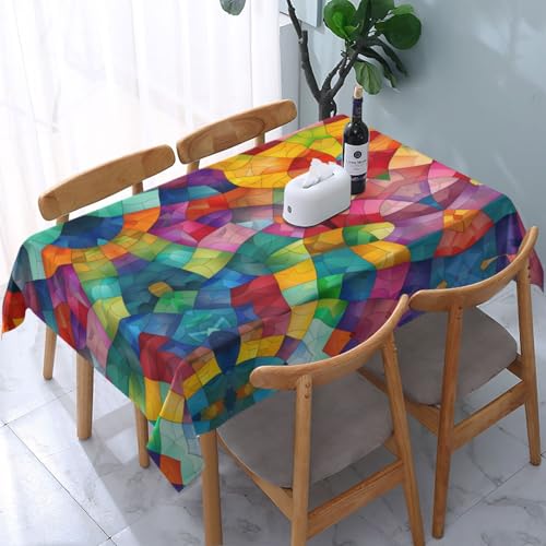 POEZJZW Tischdecke mit Mosaik-Farbdiagramm, 137,2 x 183,9 cm, rechteckige Tischdecke für Zuhause, Küche, Esszimmer, Partys, Terrassen POEZJZW Tischdecke mit Mosaik-Farbdiagramm, 137,2 x 183,9 cm, rechteckige Tischdecke für Zuhause, Küche, Esszimmer, Partys, Terrassen von POEZJZW