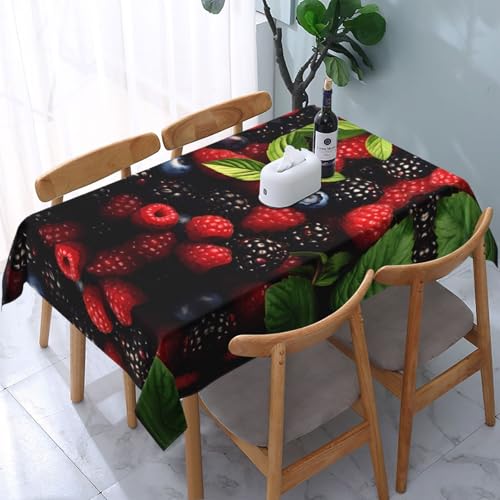 POEZJZW Tischdecke mit Motiv "Beeren", rechteckig, für Zuhause, Küche, Esszimmer, Partys, Terrassen, 137,2 x 183,9 cm POEZJZW Tischdecke mit Motiv "Beeren", rechteckig, für Zuhause, Küche, Esszimmer, Partys, Terrassen, 137,2 x 183,9 cm von POEZJZW