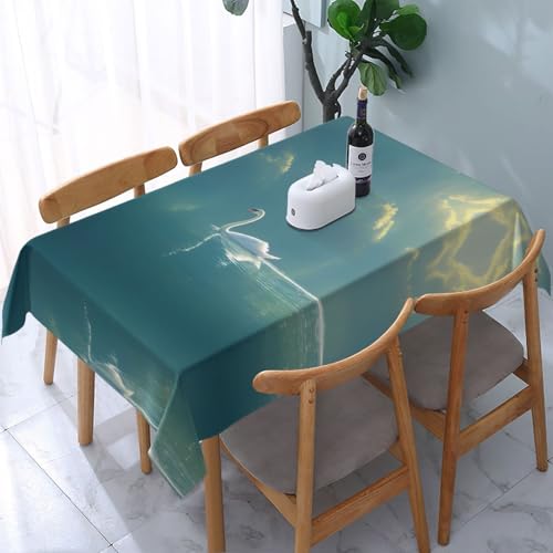 POEZJZW Tischdecke mit Motiv "Middle Goose River", rechteckig, 137,2 x 183,9 cm, für Zuhause, Küche, Esszimmer, Partys, Terrassen POEZJZW Tischdecke mit Motiv "Middle Goose River", rechteckig, 137,2 x 183,9 cm, für Zuhause, Küche, Esszimmer, Partys, Terrassen von POEZJZW