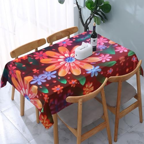 POEZJZW Tischdecke mit buntem Blumenmuster, rechteckig, für Zuhause, Küche, Esszimmer, Partys, Terrassen, 137,2 x 183,9 cm POEZJZW Tischdecke mit buntem Blumenmuster, rechteckig, für Zuhause, Küche, Esszimmer, Partys, Terrassen, 137,2 x 183,9 cm von POEZJZW