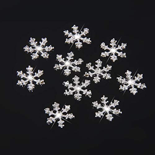 POFET 10 Stück 14mm Kristall SnowFlake Knöpfe für Scrapbooking Craft Haarspange Dekor POFET 10 Stück 14mm Kristall SnowFlake Knöpfe für Scrapbooking Craft Haarspange Dekor von POFET