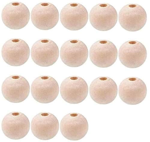 POFET 100 Stück Holzperlen 25mm Naturperlen Runde Holzperlen zum Basteln DIY handgemachte Dekorationen Schmuck Basteln POFET 100 Stück Holzperlen 25mm Naturperlen Runde Holzperlen zum Basteln DIY handgemachte Dekorationen Schmuck Basteln von POFET