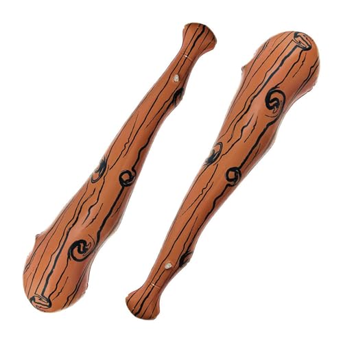 POFET 2 Pcs Cave Inflatable Baseball, Wood Grain Inflatable Stick, Cheering Prop Caveman Stick Accessories for Decoration Cosplay Party Accessory, Brown POFET 2 Pcs Cave Inflatable Baseball, Wood Grain Inflatable Stick, Cheering Prop Caveman Stick Accessories for Decoration Cosplay Party Accessory, Brown von POFET