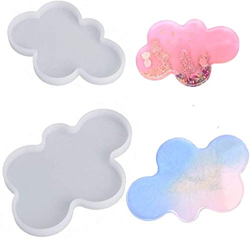 POFET 2 große und kleine Wolkenharz-Untersetzer-Formen, Wolken-Silikonform, DIY, handgefertigt, Epoxidharz, Dekoration, Schmuckherstellung, Wolkenform, S/L, Epoxidharz-Formen zur Herstellung von POFET 2 große und kleine Wolkenharz-Untersetzer-Formen, Wolken-Silikonform, DIY, handgefertigt, Epoxidharz, Dekoration, Schmuckherstellung, Wolkenform, S/L, Epoxidharz-Formen zur Herstellung von von POFET