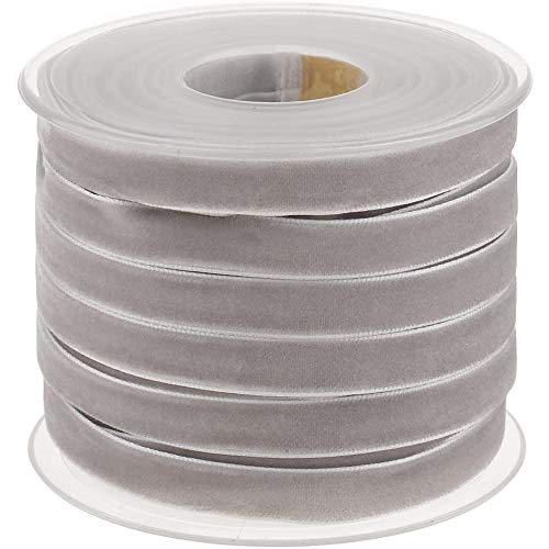 POFET 20 Yard 10mm breite Samtbandrolle,Zierband Zierborte Borte Band für Basteldekoration Hochzeit Party Geburtstag Geschenke - Grau POFET 20 Yard 10mm breite Samtbandrolle,Zierband Zierborte Borte Band für Basteldekoration Hochzeit Party Geburtstag Geschenke - Grau von POFET