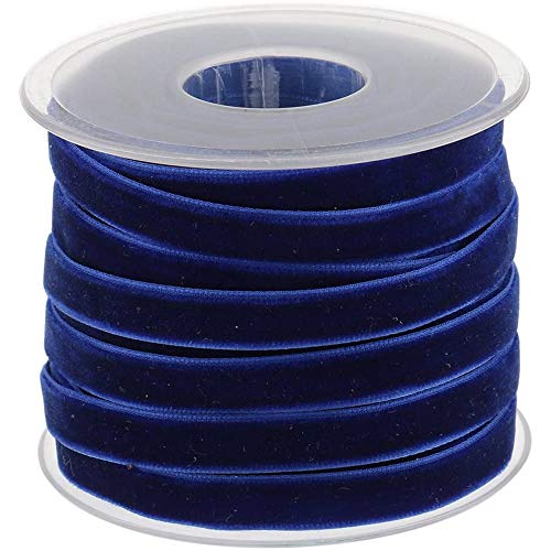 POFET 20 Yard 10mm breite Samtbandrolle für Basteldekoration - Blau POFET 20 Yard 10mm breite Samtbandrolle für Basteldekoration - Blau von POFET