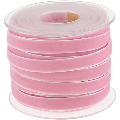 POFET 20 Yard 10mm breite Samtbandrolle für Basteldekoration - Pink POFET 20 Yard 10mm breite Samtbandrolle für Basteldekoration - Pink von POFET