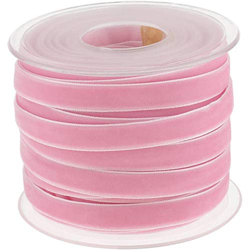 POFET 20 Yard 10mm breite Samtbandrolle für Basteldekoration - Pink von POFET