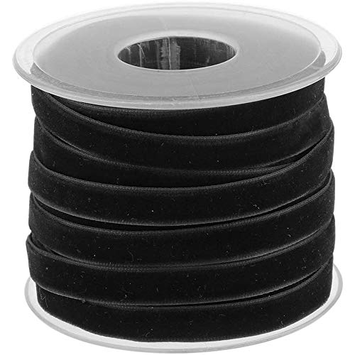POFET 20 Yard 10mm breite Samtbandrolle für Basteldekoration - Schwarz POFET 20 Yard 10mm breite Samtbandrolle für Basteldekoration - Schwarz von POFET