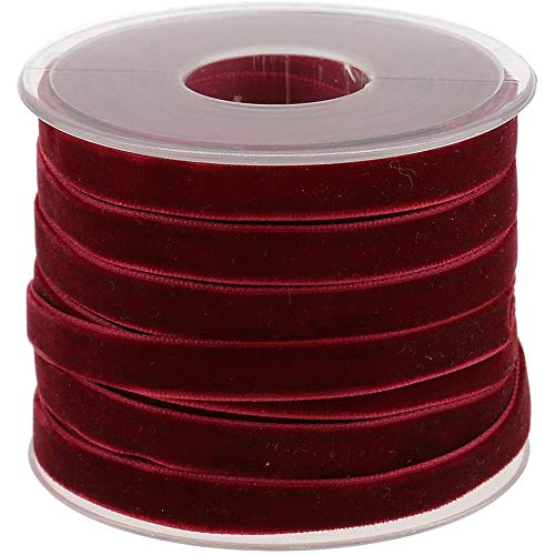 POFET 20 Yard 10mm breite Samtbandrolle für Basteldekoration - Weinrot POFET 20 Yard 10mm breite Samtbandrolle für Basteldekoration - Weinrot von POFET