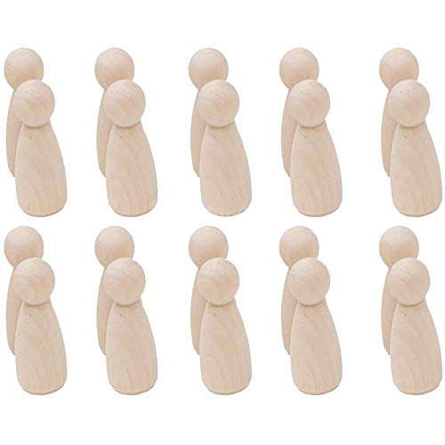 POFET 20pcs natürliche unbemalte weibliche männliche kleine hölzerne Peg Puppenkörper für DIY Kunsthandwerk Farbe geschnitzt - Mädchen 35mm POFET 20pcs natürliche unbemalte weibliche männliche kleine hölzerne Peg Puppenkörper für DIY Kunsthandwerk Farbe geschnitzt - Mädchen 35mm von POFET