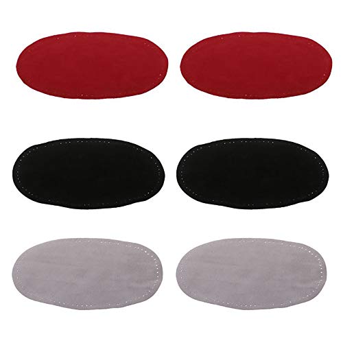 POFET 3 Paare Oval Elbow Knie-Patches aus Wildleder für Sweater Repair Crafts Rot Schwarz Grau POFET 3 Paare Oval Elbow Knie-Patches aus Wildleder für Sweater Repair Crafts Rot Schwarz Grau von POFET