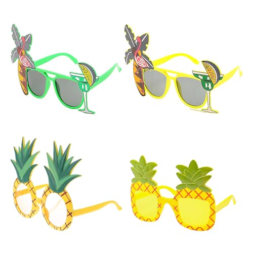 POFET 4 Paar Party Brillen, Hawaiian Tropical Sonnenbrillen, Lustige Brillen Halloween Brille Kostüm Party Sonnenbrille für Strand Thema Dekoration Party Zubehör,Foto Requisite POFET 4 Paar Party Brillen, Hawaiian Tropical Sonnenbrillen, Lustige Brillen Halloween Brille Kostüm Party Sonnenbrille für Strand Thema Dekoration Party Zubehör,Foto Requisite von POFET