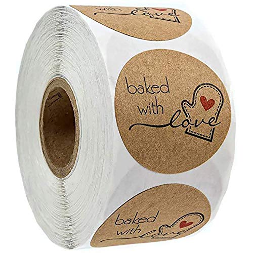 POFET 500pcs Kraft Handgemachte runde Backaufkleber Selbstklebende Etikette Runde handgemachte Aufkleber Etiketten Etiketten Roll Dekor für hausgemachte Geschenke POFET 500pcs Kraft Handgemachte runde Backaufkleber Selbstklebende Etikette Runde handgemachte Aufkleber Etiketten Etiketten Roll Dekor für hausgemachte Geschenke von POFET