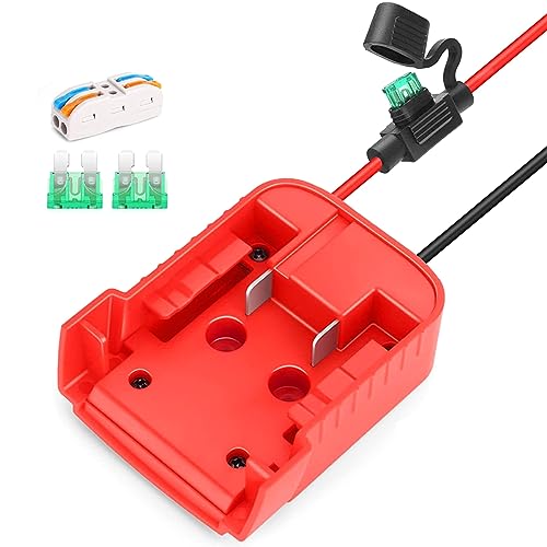 POFET Batterieadapter Power Wheels Adapter für Milwaukee 18V Battery Dock Stromanschluss mit Schalter Sicherungshalter für RC Car Toys Robotics von POFET