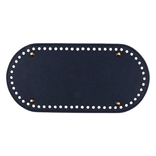 POFET DIY Stricken Häkeln Taschen Pu Leder Handtasche Bottom Shaper Pad Webtaschen für handgefertigte DIY Tasche Zubehör 25x12x0,4cm Dunkelblau von POFET