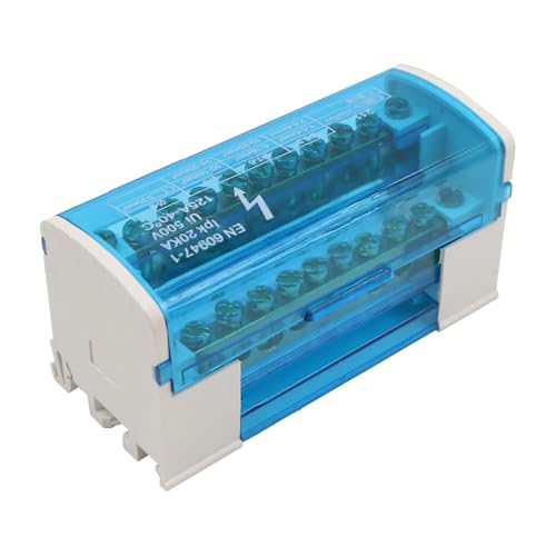 POFET Klemmen Verteilerkasten, 500 V 125 A Klemmenblock Anschlusskasten Din Rail 2-Stufig, 2 Reihen mit 11 Löchern Stromverteiler-Klemmenblock POFET Klemmen Verteilerkasten, 500 V 125 A Klemmenblock Anschlusskasten Din Rail 2-Stufig, 2 Reihen mit 11 Löchern Stromverteiler-Klemmenblock von POFET