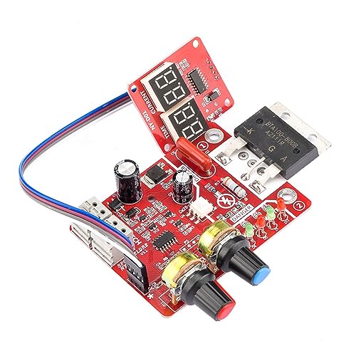 POFET Punktschweißgerät-Steuerplatine, 100 A, Digitale Anzeige, Punktschweißmodul, Zeit- und Stromsteuerung, Zeitsteuerung, Amperemeter von POFET