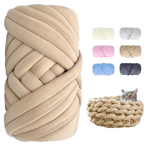 Dicke Wolle zum Handstricken - 500g Länge ca 25m Chunky Yarn Wolle zum Armstricken DIY XXL Dick Wolle Weiches Flauschige Strickgarn Dickes Garn Dicke Wolle zum Häkeln für Decke, Tasche, Kissen, Khaki Dicke Wolle zum Handstricken - 500g Länge ca 25m Chunky Yarn Wolle zum Armstricken DIY XXL Dick Wolle Weiches Flauschige Strickgarn Dickes Garn Dicke Wolle zum Häkeln für Decke, Tasche, Kissen, Khaki von POFIBO