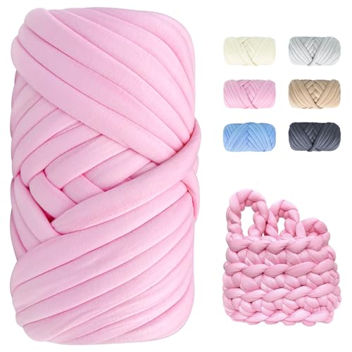Dicke Wolle zum Handstricken - 500g Länge ca 25m Chunky Yarn Wolle zum Armstricken DIY XXL Dick Wolle Weiches Flauschige Strickgarn Dickes Garn Dicke Wolle zum Häkeln für Decke, Tasche, Kissen, Rosa Dicke Wolle zum Handstricken - 500g Länge ca 25m Chunky Yarn Wolle zum Armstricken DIY XXL Dick Wolle Weiches Flauschige Strickgarn Dickes Garn Dicke Wolle zum Häkeln für Decke, Tasche, Kissen, Rosa von POFIBO