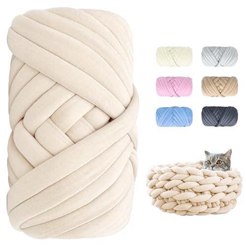 Dicke Wolle zum Handstricken - 500g Länge ca 25m Chunky Yarn Wolle zum Armstricken DIY XXL Dick Wolle Weiches Flauschige Strickgarn Dickes Garn Dicke Wolle zum Häkeln für Decke, Tasche, Kissen Dicke Wolle zum Handstricken - 500g Länge ca 25m Chunky Yarn Wolle zum Armstricken DIY XXL Dick Wolle Weiches Flauschige Strickgarn Dickes Garn Dicke Wolle zum Häkeln für Decke, Tasche, Kissen von POFIBO