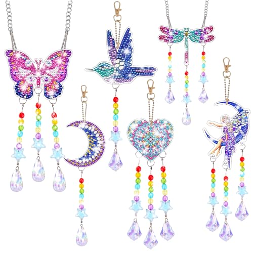 POFIBO Diamond Painting Sonnenfänger Windspiel Bastelset, 6 Stück 5D DIY Diamond Painting Windspiel Sonnenfänger Anhänger, Kreatives Basteln Set für Kinder Mädchen Geschenke ab 6 Jahren POFIBO Diamond Painting Sonnenfänger Windspiel Bastelset, 6 Stück 5D DIY Diamond Painting Windspiel Sonnenfänger Anhänger, Kreatives Basteln Set für Kinder Mädchen Geschenke ab 6 Jahren von POFIBO