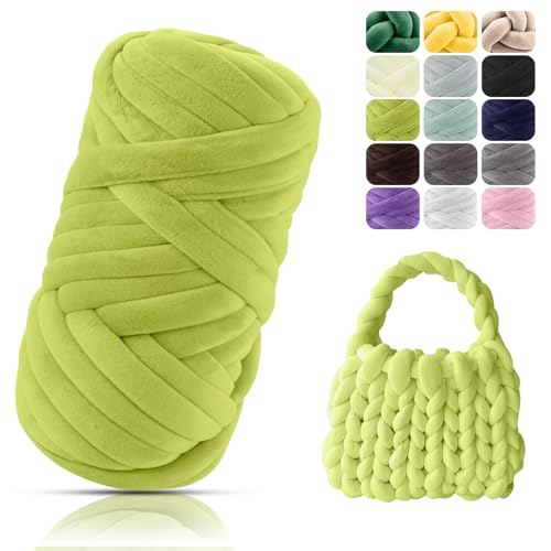 POFIBO Dicke Wolle Garn, 500g Chunky XXL Wolle zum Handstricke, Armstricken wolle, Schlauchgarn, Handstrickgarn, Wolle zum häkeln für Anfänger, Decken, Körbe, DIY-Kunsthandwerk,Länge ca 16m, Olivgrün POFIBO Dicke Wolle Garn, 500g Chunky XXL Wolle zum Handstricke, Armstricken wolle, Schlauchgarn, Handstrickgarn, Wolle zum häkeln für Anfänger, Decken, Körbe, DIY-Kunsthandwerk,Länge ca 16m, Olivgrün von POFIBO