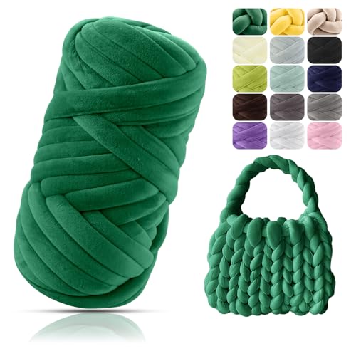 POFIBO Dicke Wolle Garn, 500g Chunky XXL Wolle zum Handstricke, Armstricken wolle, Schlauchgarn, Handstrickgarn, Wolle zum häkeln für Anfänger,Decken,Körbe,DIY-Kunsthandwerk(Länge ca 16m, Kieferngrün) POFIBO Dicke Wolle Garn, 500g Chunky XXL Wolle zum Handstricke, Armstricken wolle, Schlauchgarn, Handstrickgarn, Wolle zum häkeln für Anfänger,Decken,Körbe,DIY-Kunsthandwerk(Länge ca 16m, Kieferngrün) von POFIBO