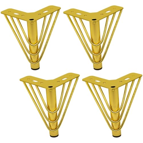 4 Stück Möbelbeine aus Metall, DIY-Ersatz-Sofafüße, Moderne Schrankfüße, Couchbeine for Zuhause, TV-Schränke, Regale, Kleiderschränke, gewundene Maserung(Straight Grain) von POGHYD