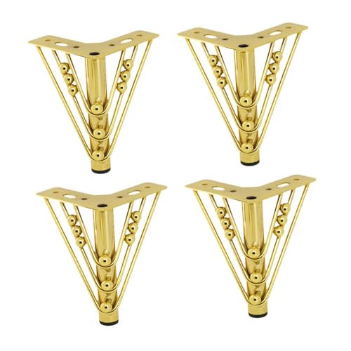 4 Stück Möbelbeine aus Metall, DIY-Ersatz-Sofafüße, Moderne Schrankfüße, Couchbeine for Zuhause, TV-Schränke, Regale, Kleiderschränke, gewundene Maserung(with Round Beads) von POGHYD