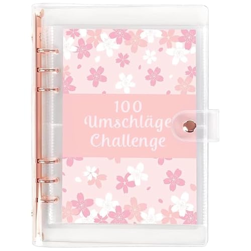 100 Envelope Saving Challenge,Budget Planner Deutsch,A5 Haushaltsplaner Mit Umschlägen,Sparchallenge Budgetplaner Für Geld Challenge, Sparbuch Für Budget Binde r,Ringbuch A5 Rosa(Rosa,Size:9*6.7inch) von POHOVE