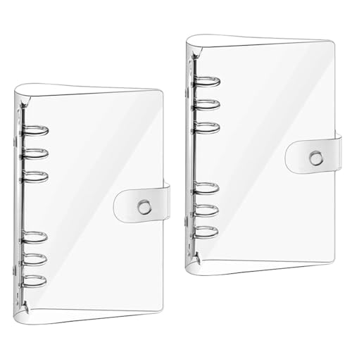 2 Stück Ringbuch A6 Ring Binder,PVC Binder Transparente Loose Binder Wasserdicht Ringbuch Ordner A6, Ringordner A-6 mit Druckknopf,für Büro Schule Journal Buch(Transparente,Size:7.67*4.92*1.02inch) 2 Stück Ringbuch A6 Ring Binder,PVC Binder Transparente Loose Binder Wasserdicht Ringbuch Ordner A6, Ringordner A-6 mit Druckknopf,für Büro Schule Journal Buch(Transparente,Size:7.67*4.92*1.02inch) von POHOVE