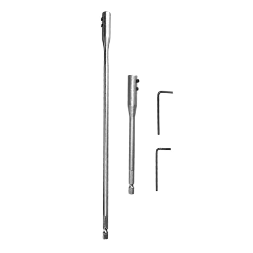 4-teiliges Bohrerverlängerungs-Set, Hartstahl, Holzspaten, Bi-t-Verlängerung, Spatenbohrer-Bit-Set für Drechsler, Möbel, Tischlerei und Bau 4-teiliges Bohrerverlängerungs-Set, Hartstahl, Holzspaten, Bi-t-Verlängerung, Spatenbohrer-Bit-Set für Drechsler, Möbel, Tischlerei und Bau von POHOVE