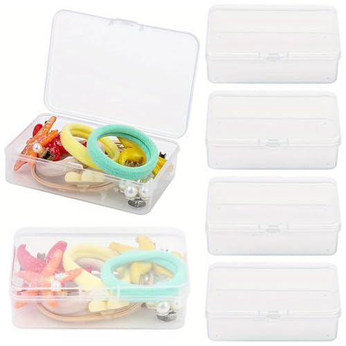 6 Stück Kleine Aufbewahrungsbox, Plastikbox mit Deckel Klein, Transparent Mini Leere Boxen, Bastelzubehör Kunststoff Sortierbox für Kleine Perlen Schmuck Schrauben von POHOVE