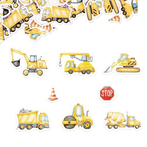 Bagger Sticker Set, 100 Stück Stickers Auto, Jungen Mädchen Baufahrzeug LKW Auto Traktor Aufkleber für Mitgebsel Kindergeburtstag Gastgeschenke Party(COLOR:wie gezeigt) von POHOVE