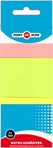 Noten, 3 x 100 Stück, 51 x 38 mm, Neonfarben von POINT DE MIRE