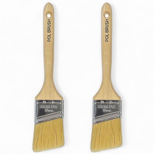 2 x 5,1 cm abgewinkelte Pinsel, Premium-Qualität, 100 % Naturborsten von POL BRUSH