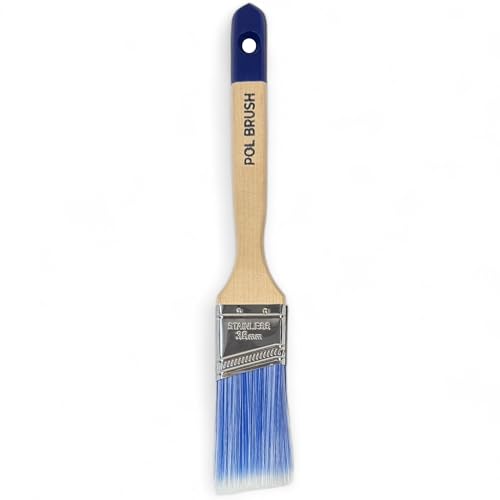 Abgewinkelter Pinsel, 3,8 cm, europäische Premium-Qualität, langlebige synthetische Borsten von POL BRUSH