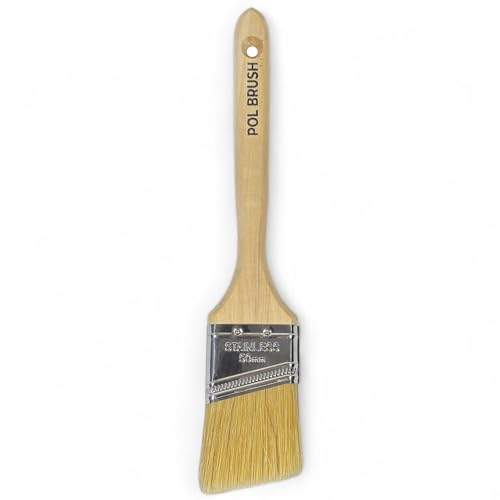 Abgewinkelter Pinsel, 5,1 cm, hochwertige europäische Qualität, 100 % Naturborsten von POL BRUSH