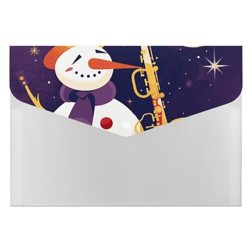 Aktenordner, Kunststoff, Schneemann, spielt Saxophon, bedruckte Ordner, Aktenordner, Briefgröße, tragbare Ordner, Abheft-Organizer Aktenordner, Kunststoff, Schneemann, spielt Saxophon, bedruckte Ordner, Aktenordner, Briefgröße, tragbare Ordner, Abheft-Organizer von POLESVBM